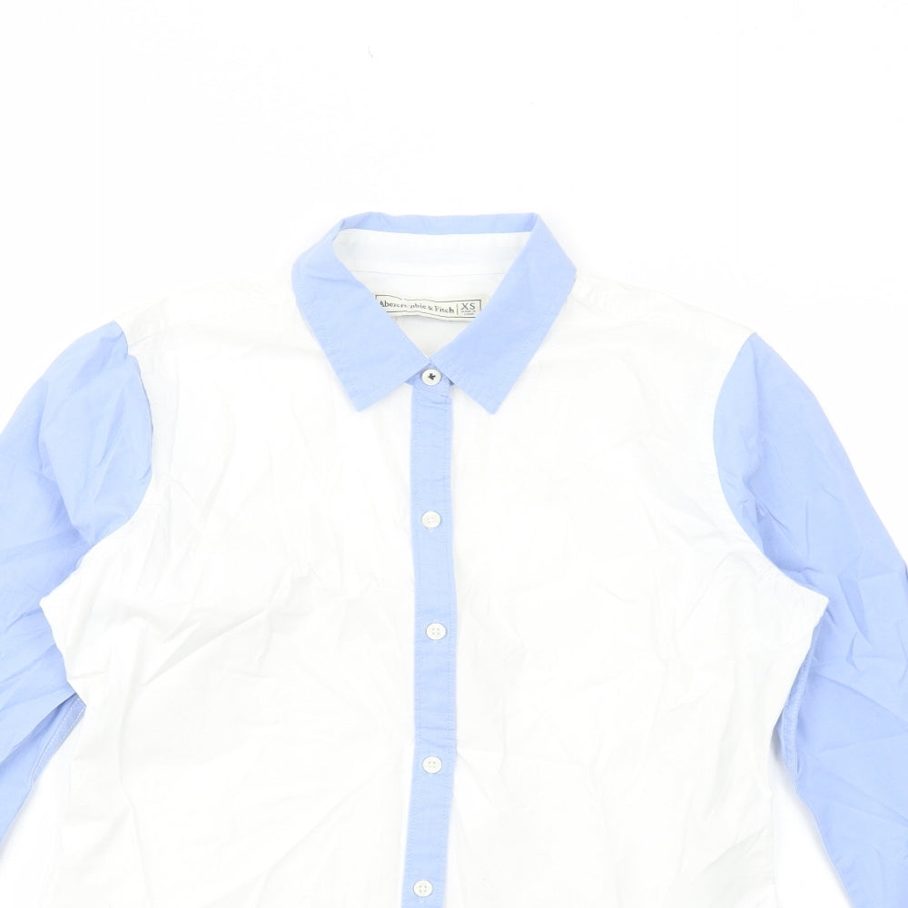 Abercrombie & Fitch Womens White Cotton Basic Button-Up Size XS Collared