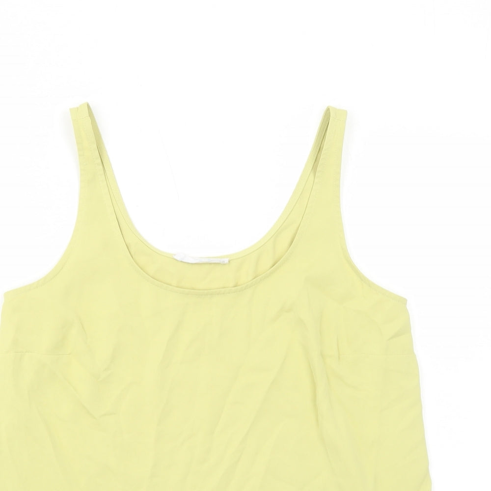 Primark Womens Yellow Polyester Basic Tank Size 10 Scoop Neck