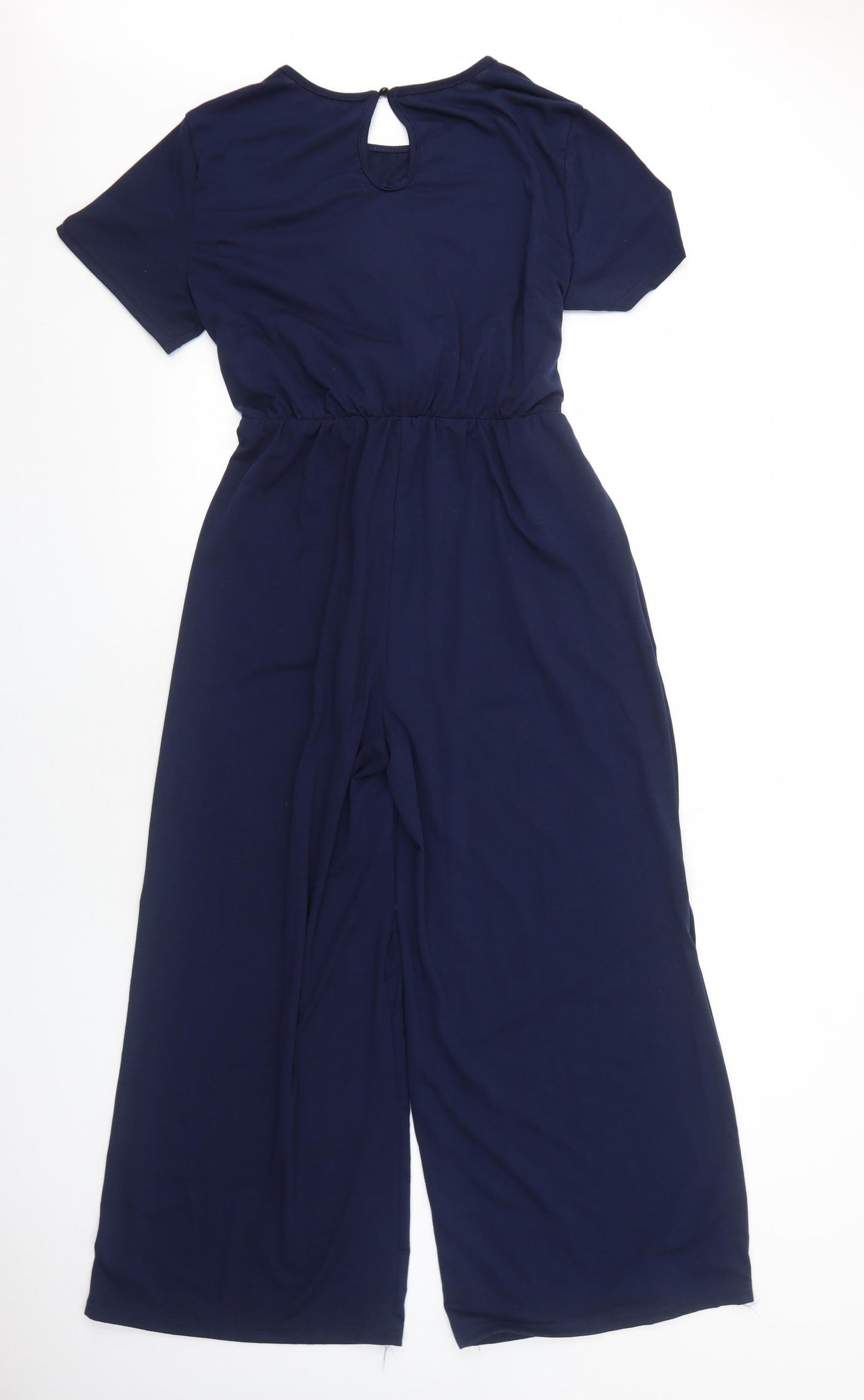 Preworn Womens Blue Polyester Jumpsuit One-Piece Size L Button