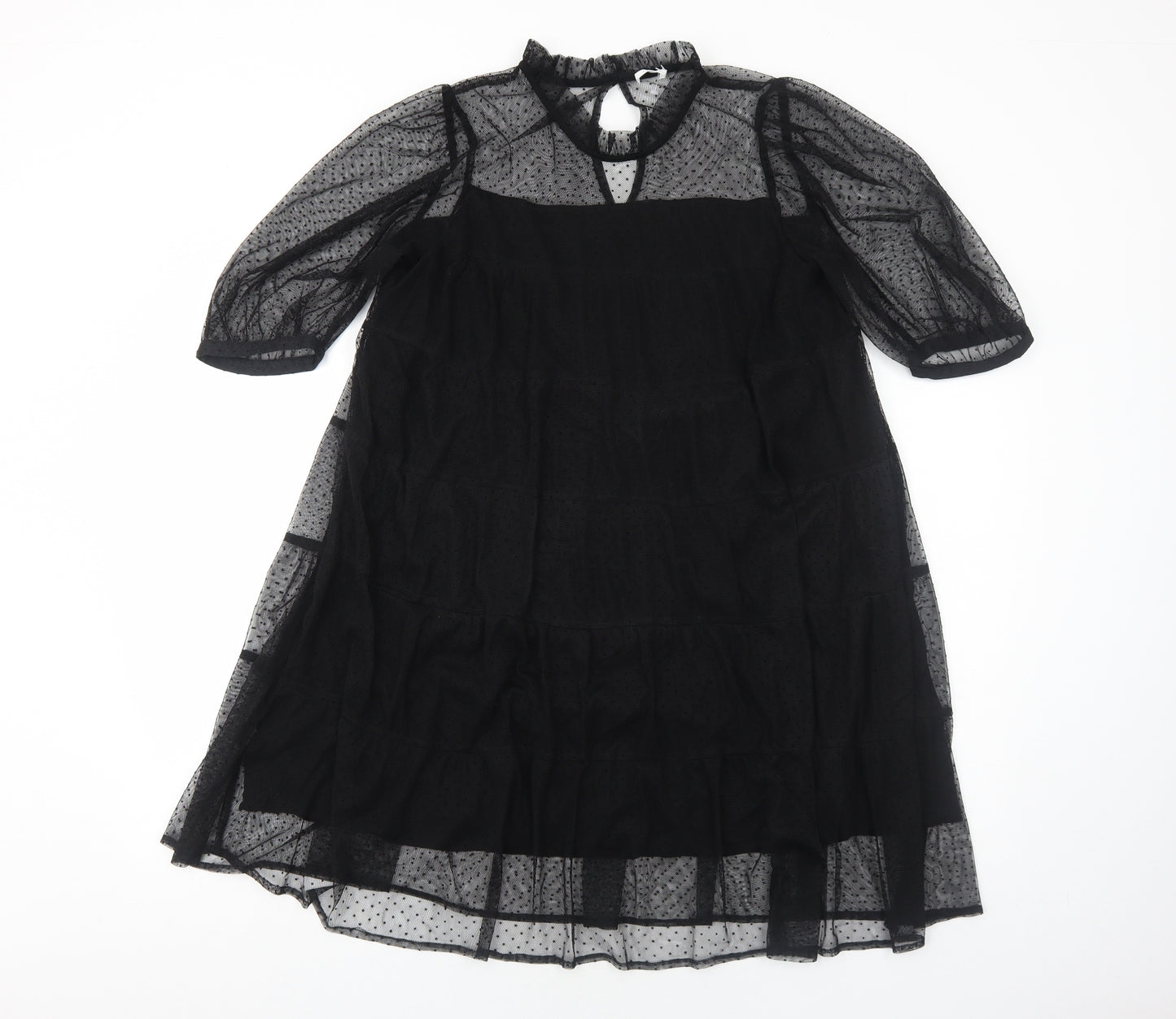 NEXT Girls Black Polyester A-Line Size 14 Years Mock Neck Pullover