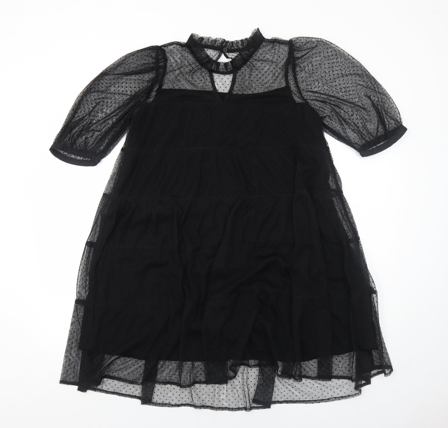 NEXT Girls Black Polyester A-Line Size 14 Years Mock Neck Pullover
