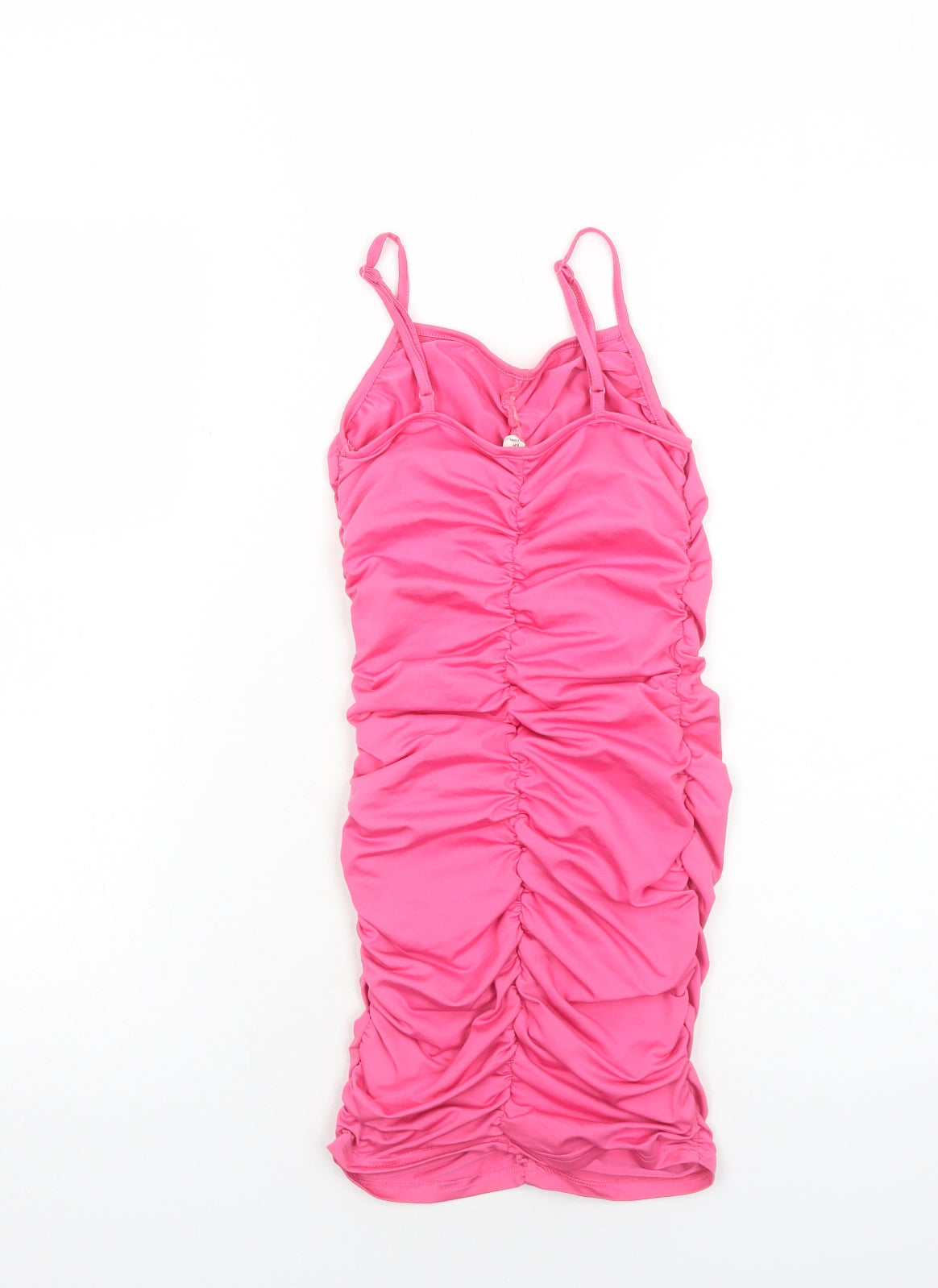 SheIn Girls Pink Polyester Pencil Dress Size 13 Years Square Neck Pullover