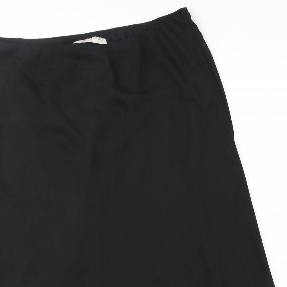 Bonmarché Womens Black Polyester A-Line Skirt Size 22