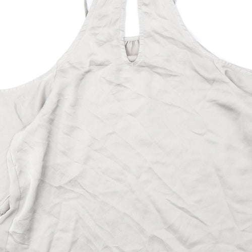 New Look Womens Beige Viscose Basic Tank Size 6 Round Neck - Cold Shoulders