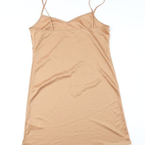 Primark Womens Brown Polyester Tank Dress Size 14 V-Neck Pullover