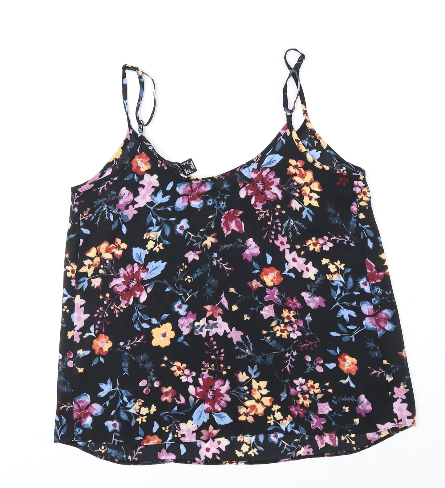 Atmosphere Womens Black Floral Viscose Camisole Tank Size 8 V-Neck