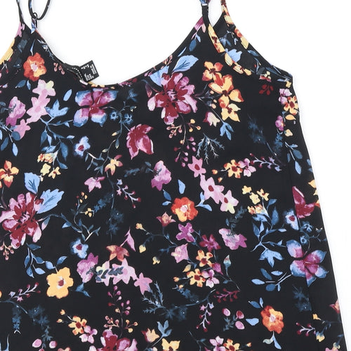Atmosphere Womens Black Floral Viscose Camisole Tank Size 8 V-Neck