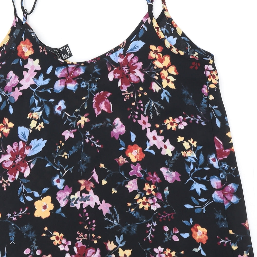 Atmosphere Womens Black Floral Viscose Camisole Tank Size 8 V-Neck