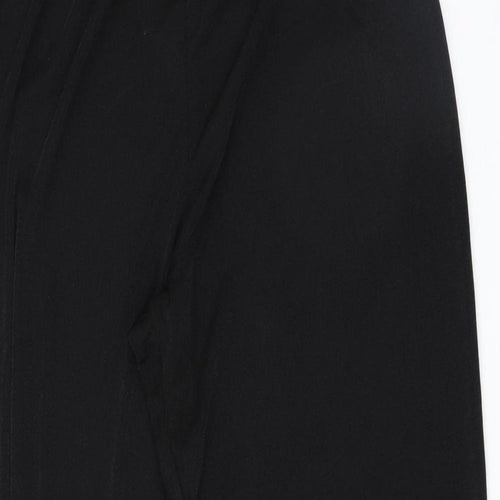 Preworn Womens Black Polyester Trousers Size 16 Regular