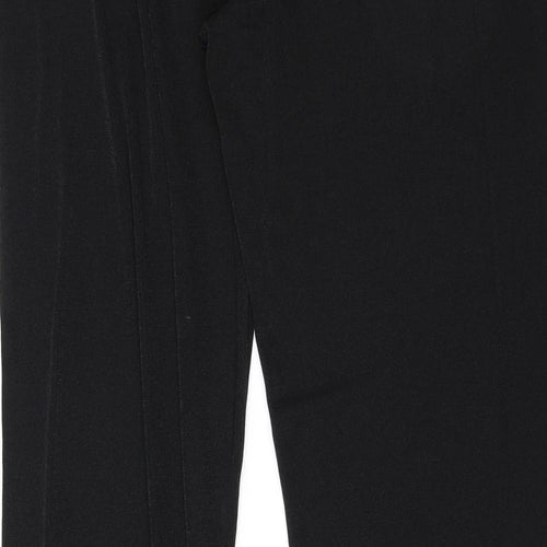 Preworn Womens Black Polyester Trousers Size 16 Regular
