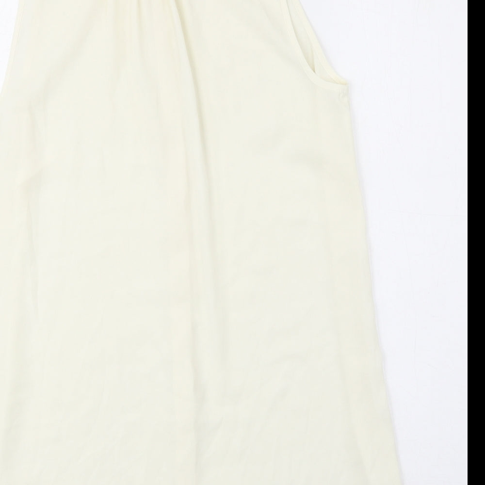New Look Womens Ivory Polyester Basic Button-Up Size 10 Collared