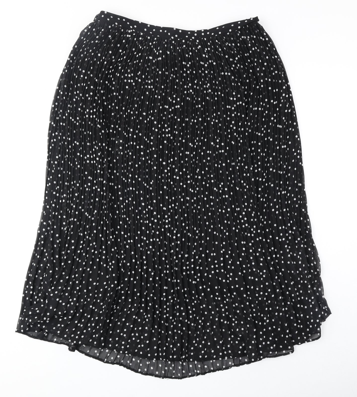 George Womens Black Polka Dot Polyester Pleated Skirt Size 14