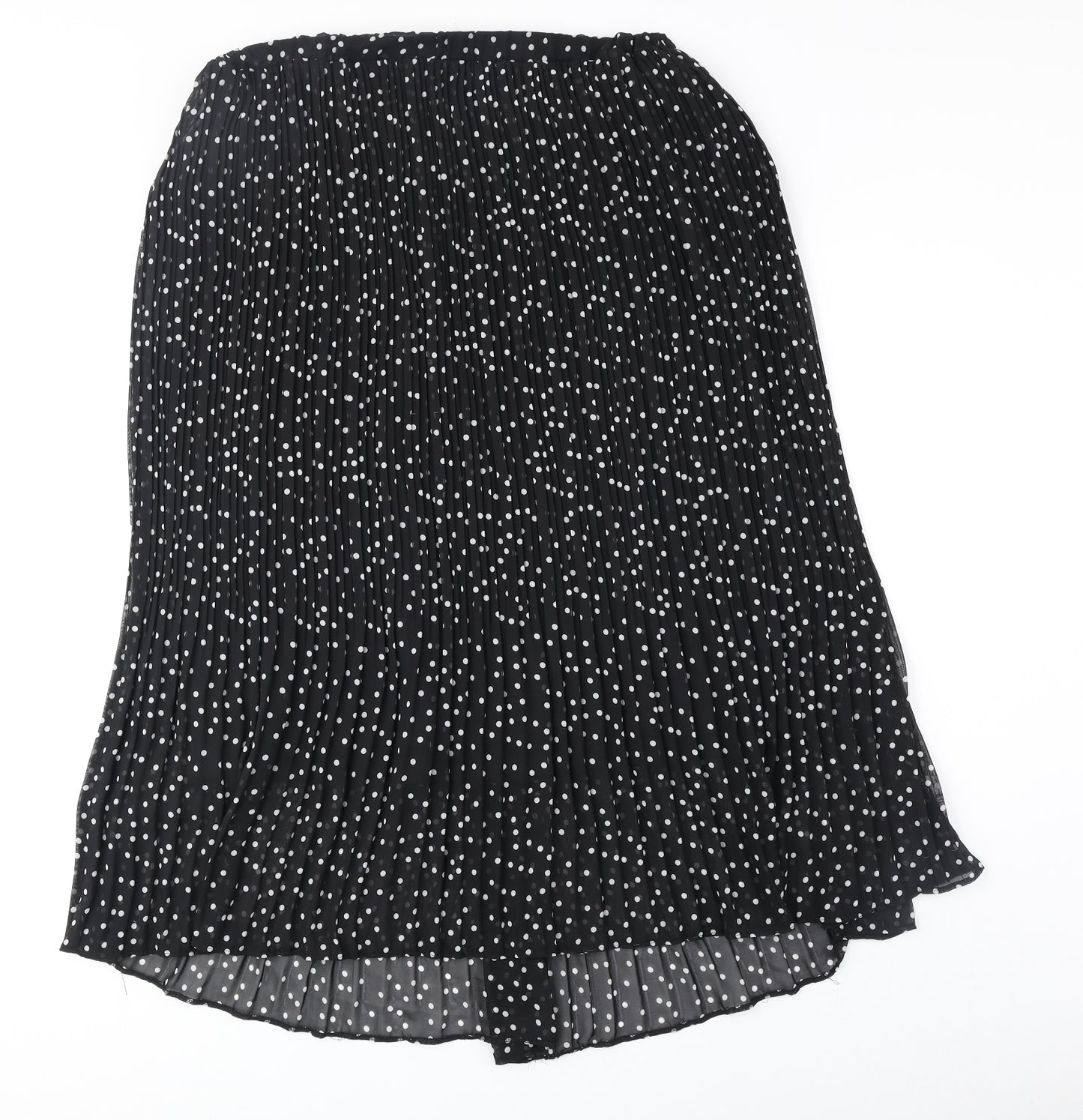 George Womens Black Polka Dot Polyester Pleated Skirt Size 14