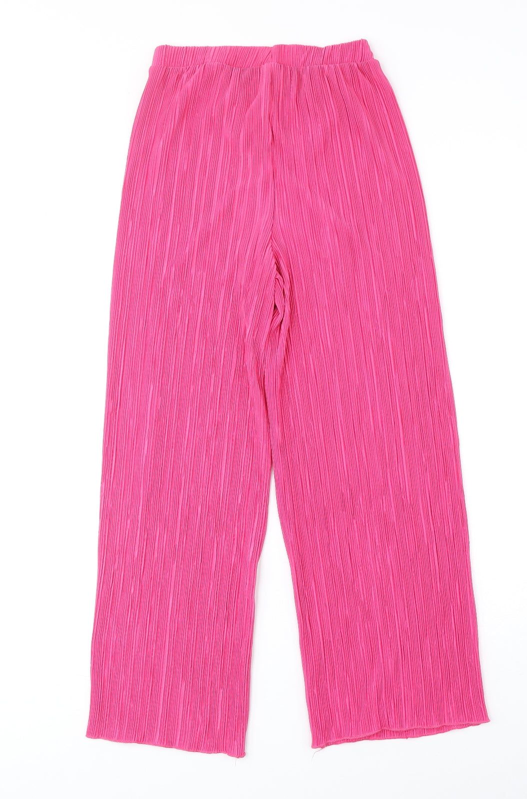 Zara Girls Pink Polyester Jogger Trousers Size 11-12 Years Regular Drawstring - Plisse