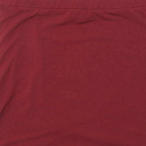 New Look Womens Red Polyester A-Line Skirt Size 8