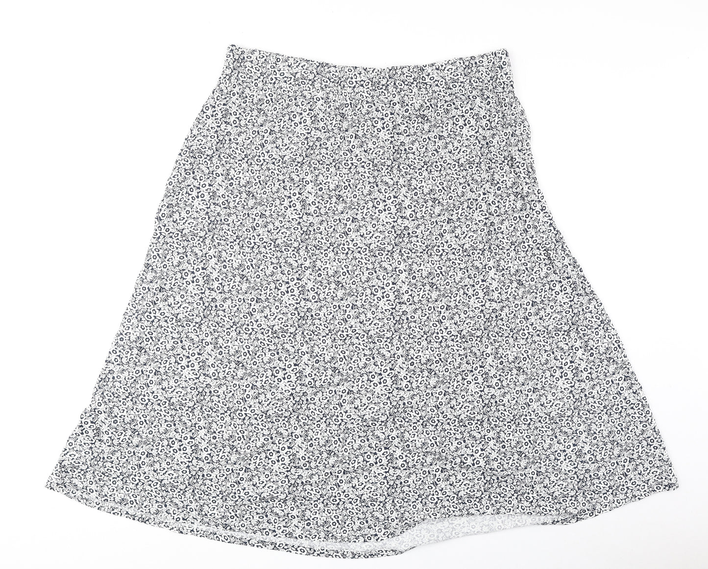 Marks and Spencer Womens Black Floral Polyester Swing Skirt Size 18