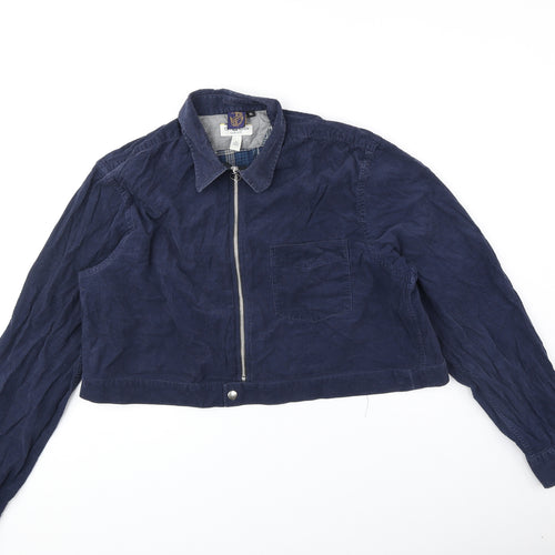 Club Room Womens Blue Jacket Size L Zip