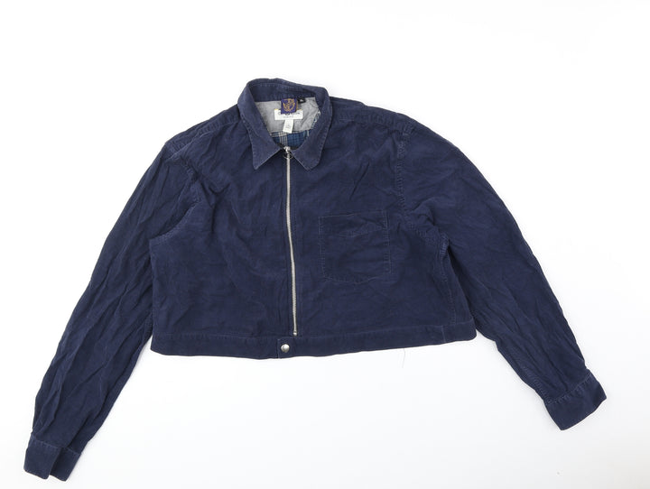 Club Room Womens Blue Jacket Size L Zip