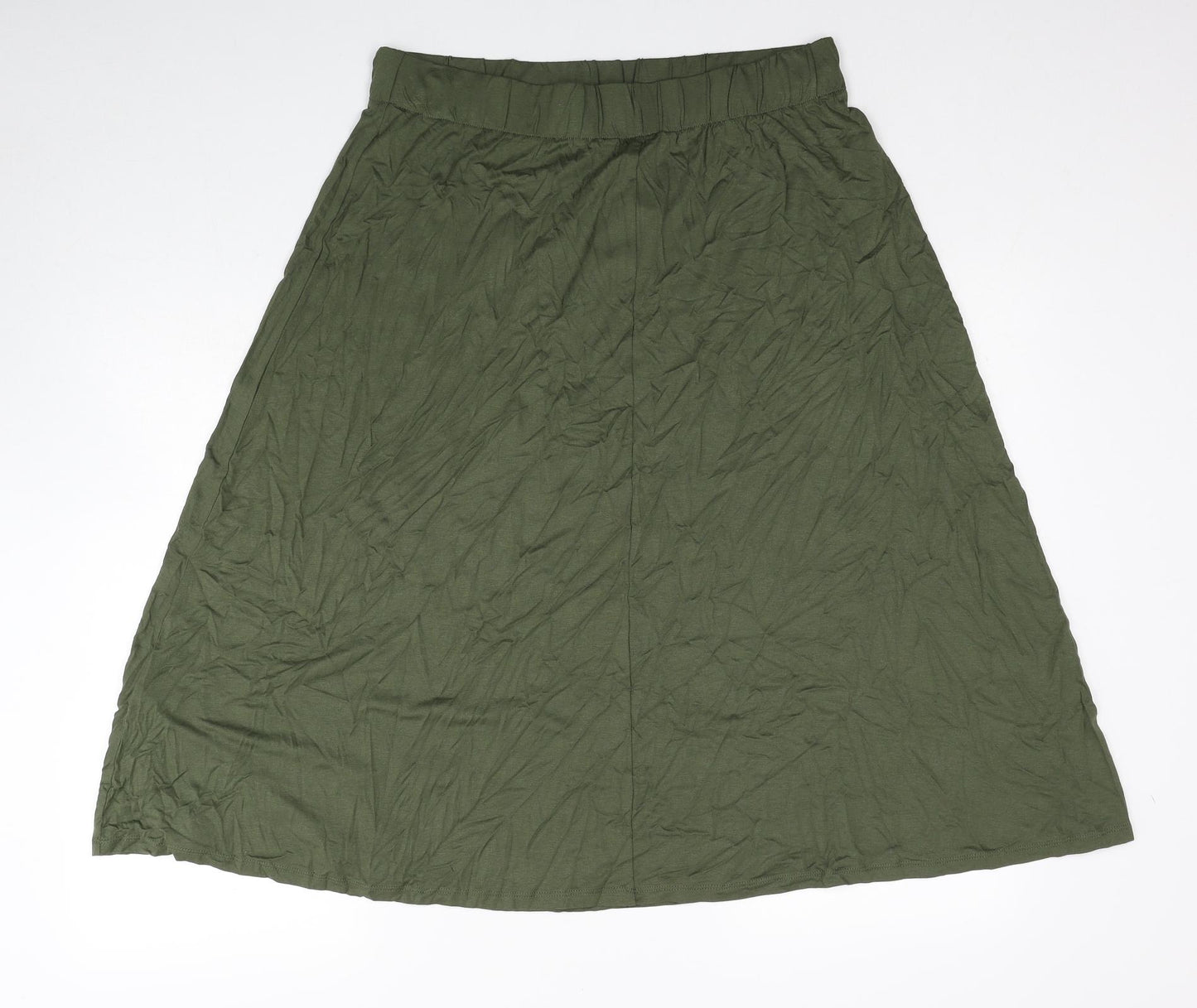 Marks and Spencer Womens Green Viscose A-Line Skirt Size 12