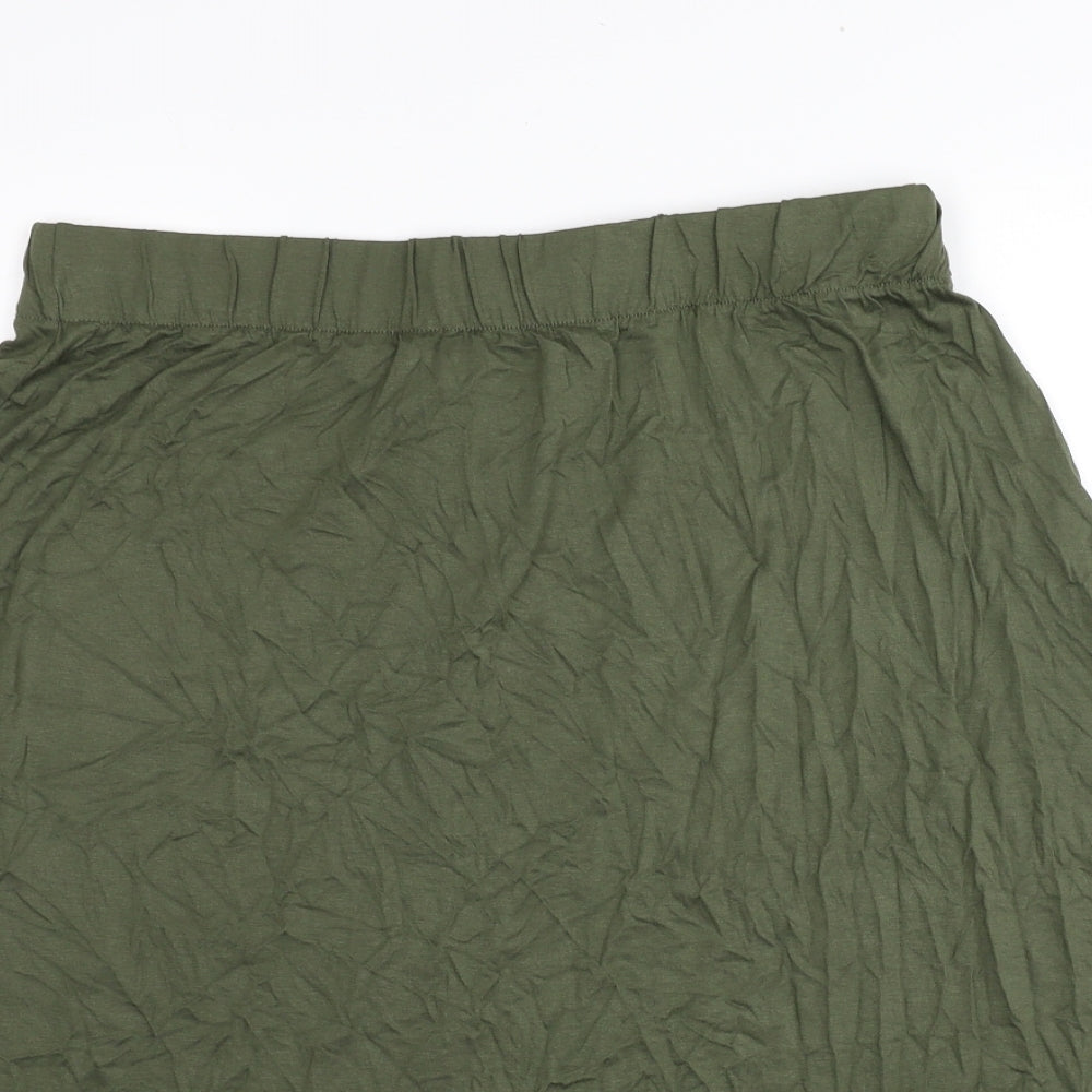 Marks and Spencer Womens Green Viscose A-Line Skirt Size 12