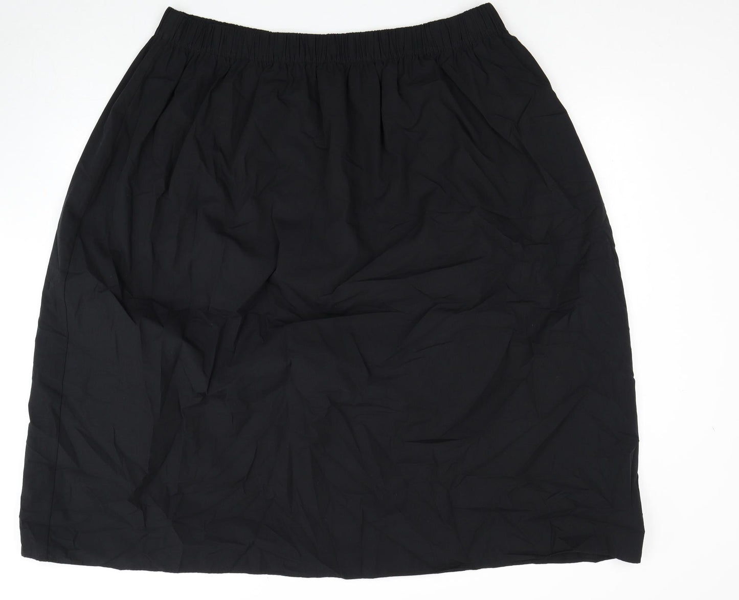 Marks and Spencer Womens Black Cotton A-Line Skirt Size 22