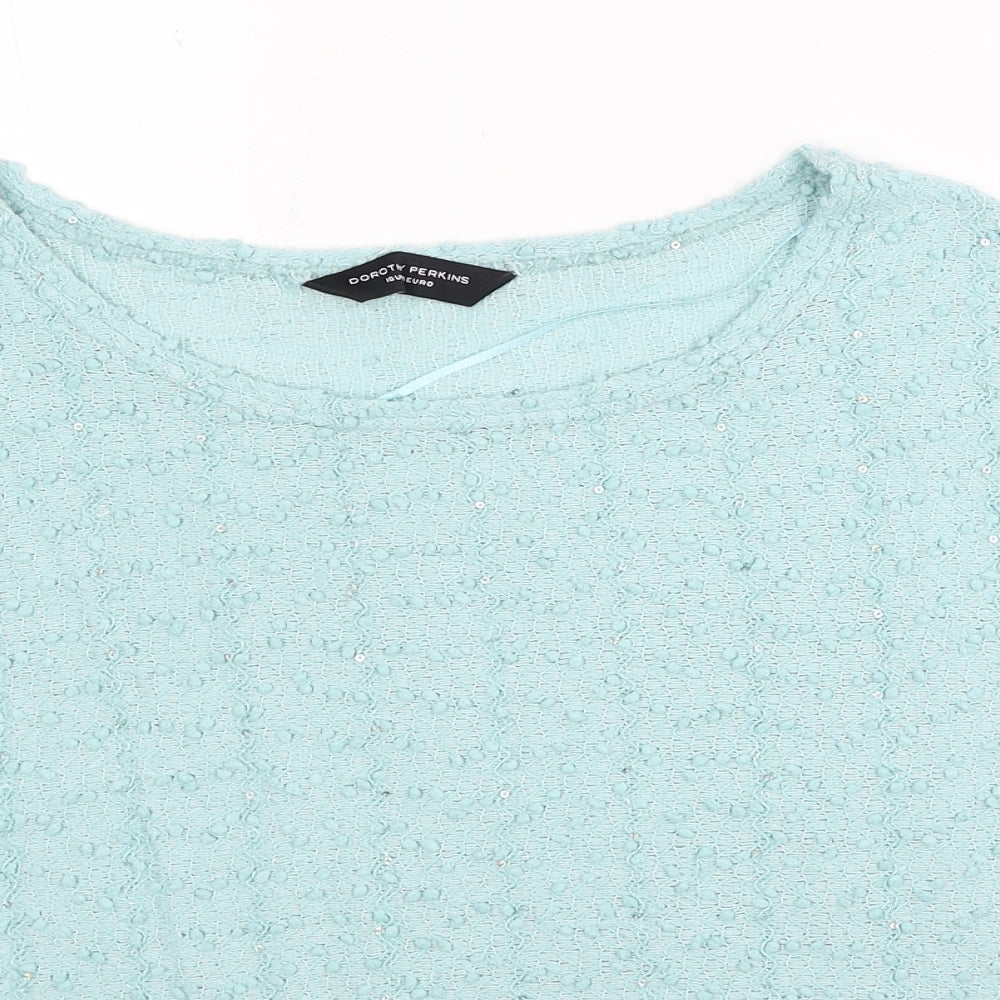 Dorothy Perkins Womens Blue Boat Neck Polyester Pullover Jumper Size 10