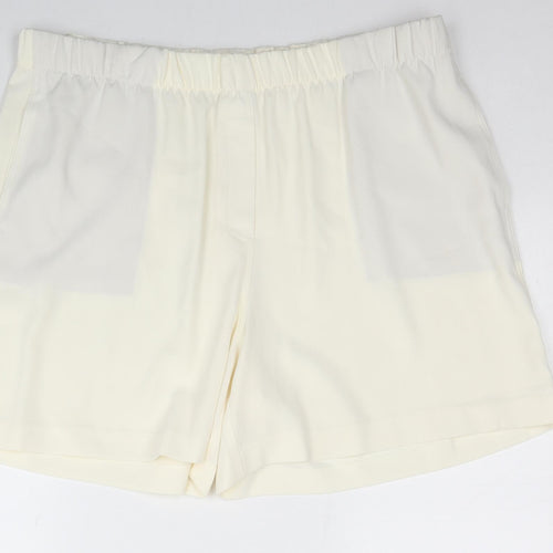 Marks and Spencer Womens Ivory Polyester Basic Shorts Size 20 Regular Zip