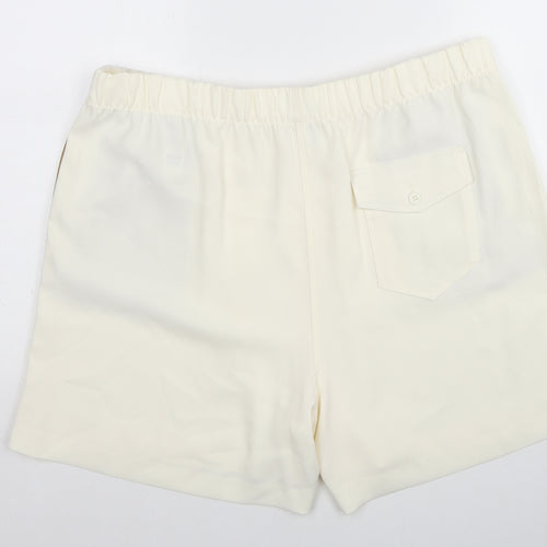 Marks and Spencer Womens Ivory Polyester Basic Shorts Size 20 Regular Zip