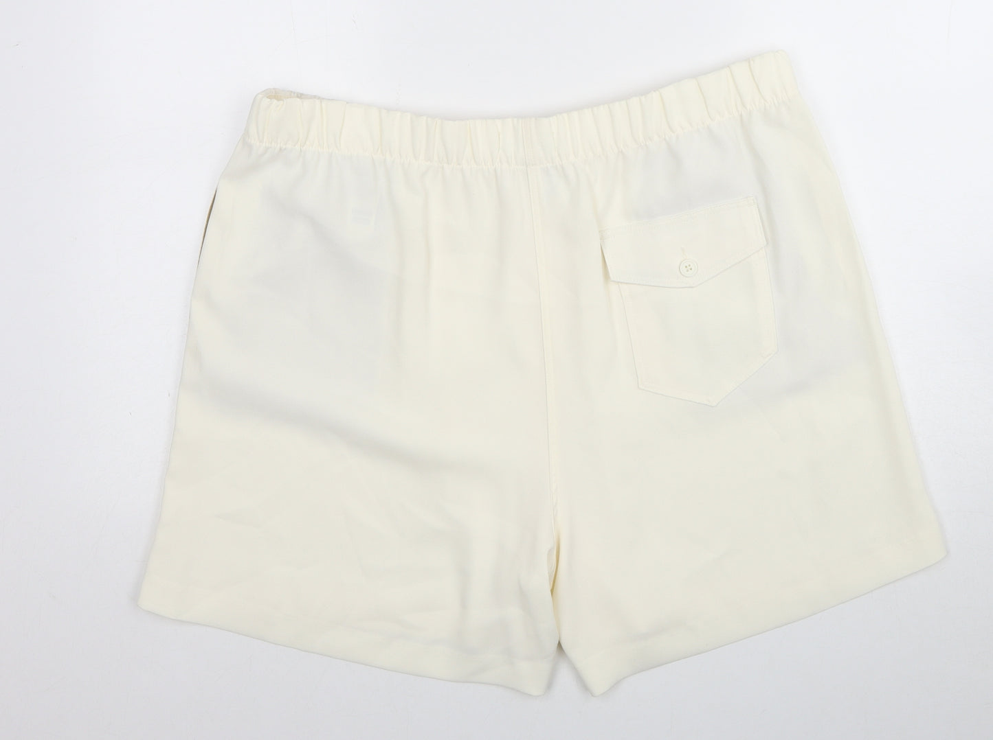 Marks and Spencer Womens Ivory Polyester Basic Shorts Size 20 Regular Zip