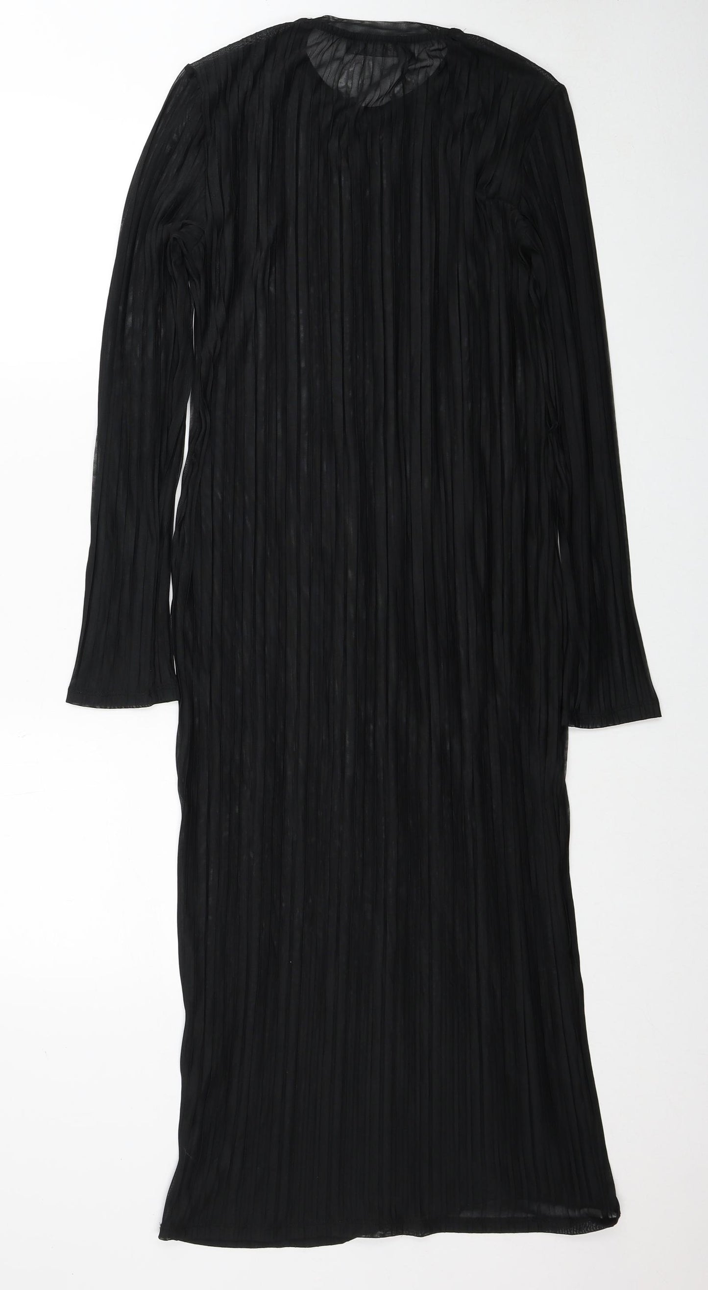 Marks and Spencer Womens Black Polyester Maxi Size 8 Round Neck Pullover