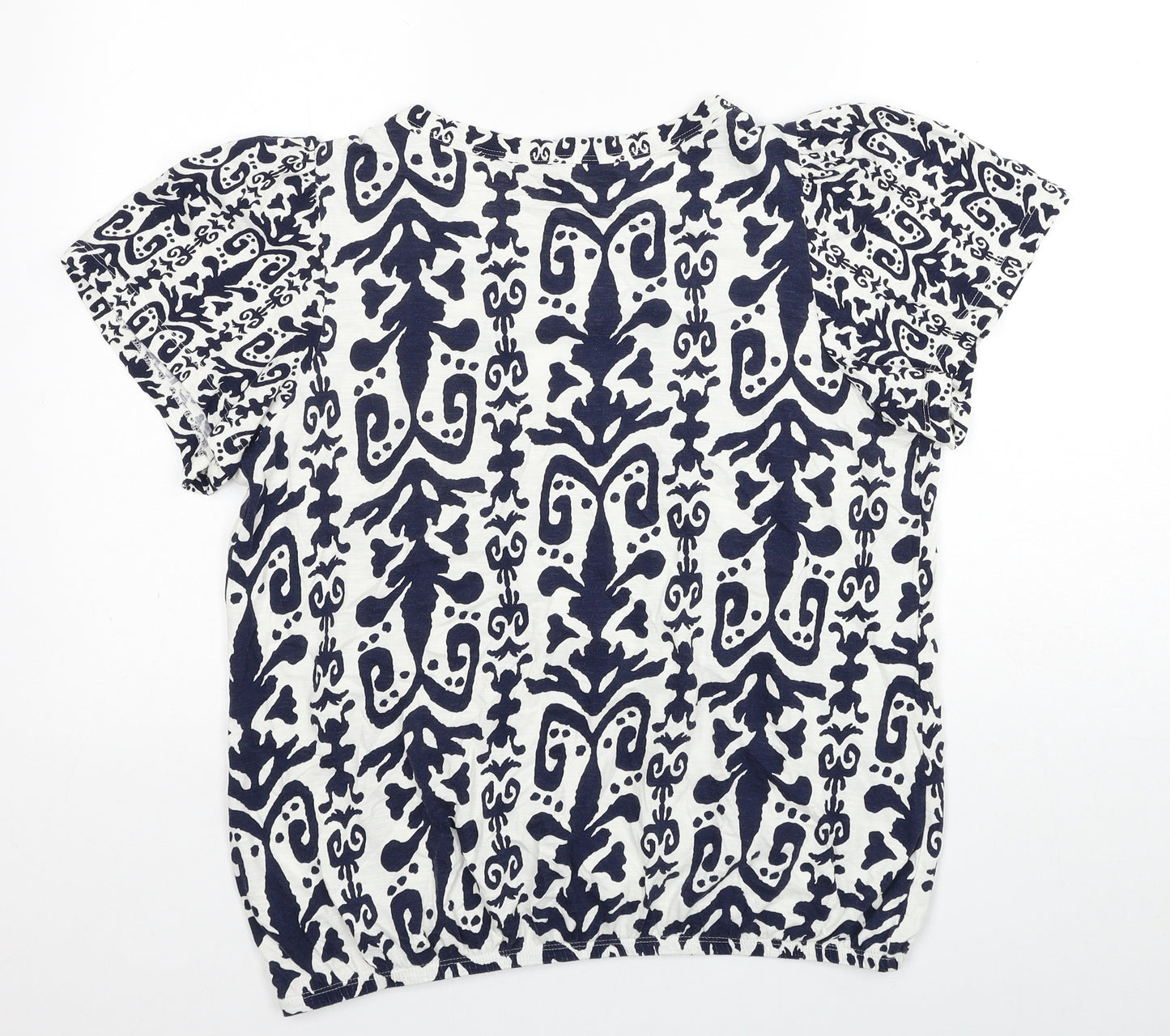 NEXT Womens Multicoloured Geometric Cotton Basic T-Shirt Size 16 Round Neck