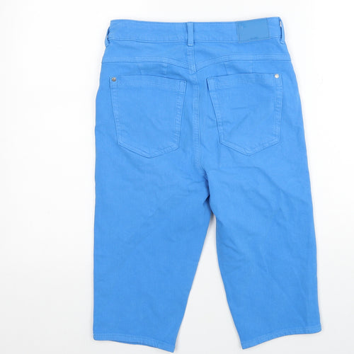 Marks and Spencer Womens Blue Cotton Straight Jeans Size 8 Regular Zip