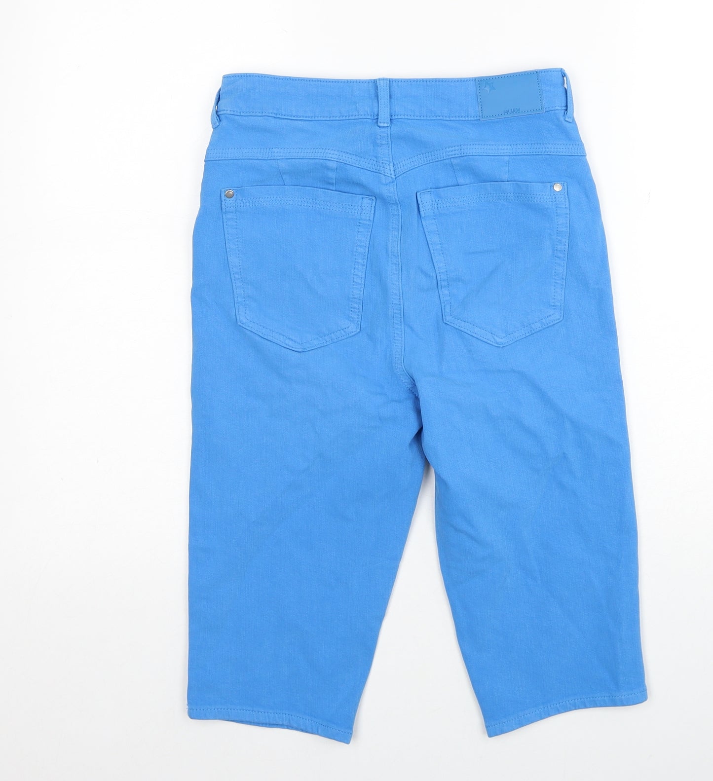 Marks and Spencer Womens Blue Cotton Straight Jeans Size 8 Regular Zip
