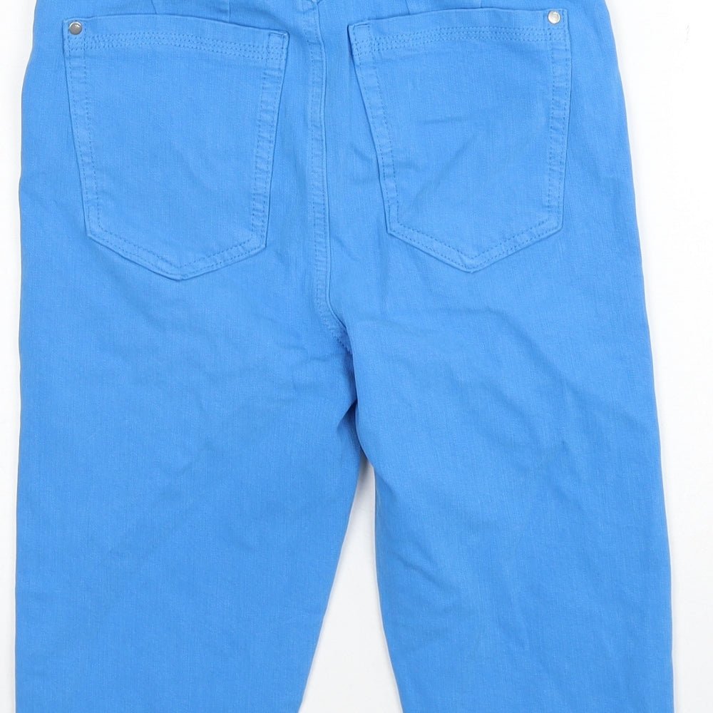 Marks and Spencer Womens Blue Cotton Straight Jeans Size 8 Regular Zip