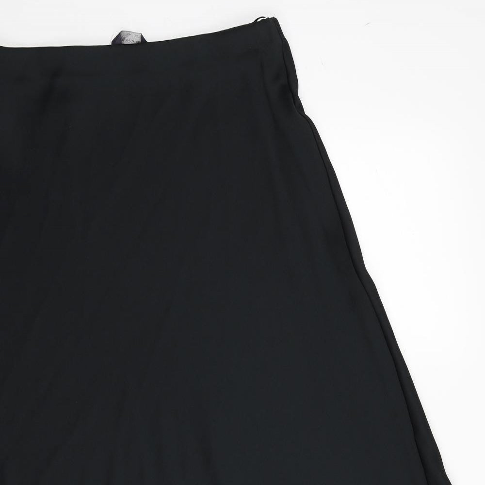 Marks and Spencer Womens Black Polyester Swing Skirt Size 12