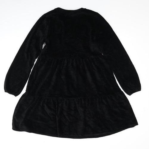 Marks and Spencer Womens Black Cotton Fit & Flare Size 8 Round Neck Pullover