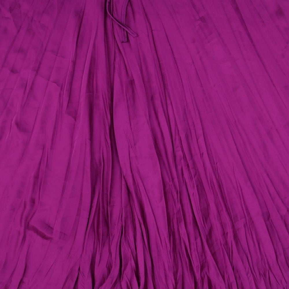 Marks and Spencer Womens Purple Polyester Pleated Skirt Size 24 Drawstring