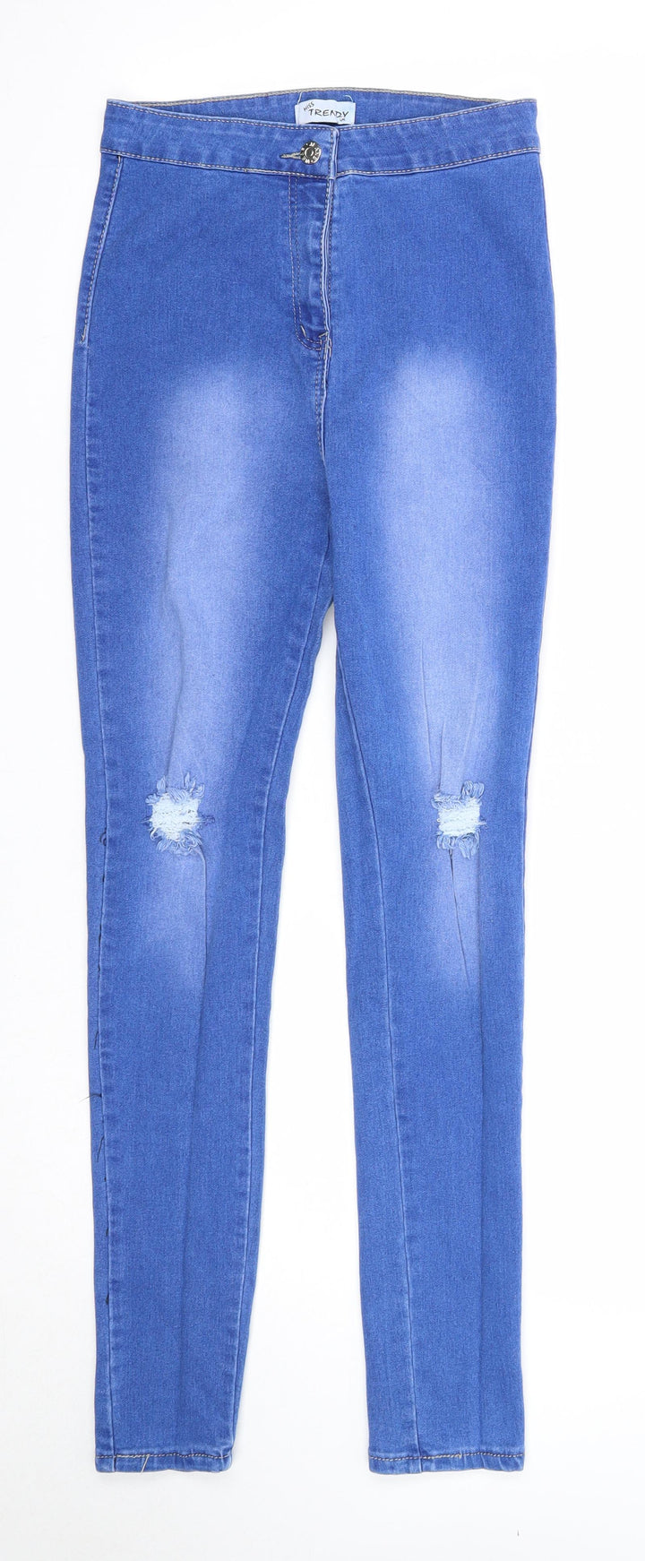 Miss Trendy Womens Blue Cotton Skinny Jeans Size 10 Regular Zip