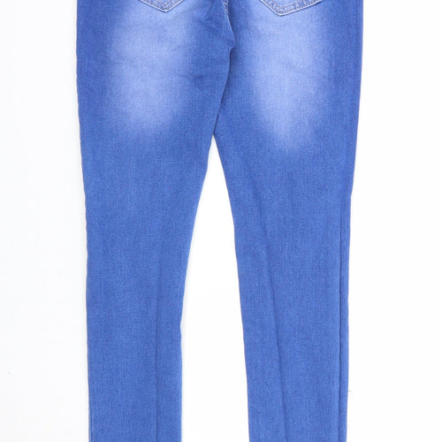 Miss Trendy Womens Blue Cotton Skinny Jeans Size 10 Regular Zip