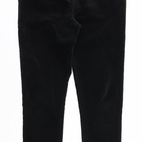 Marks and Spencer Womens Black Cotton Trousers Size 10 Regular Zip