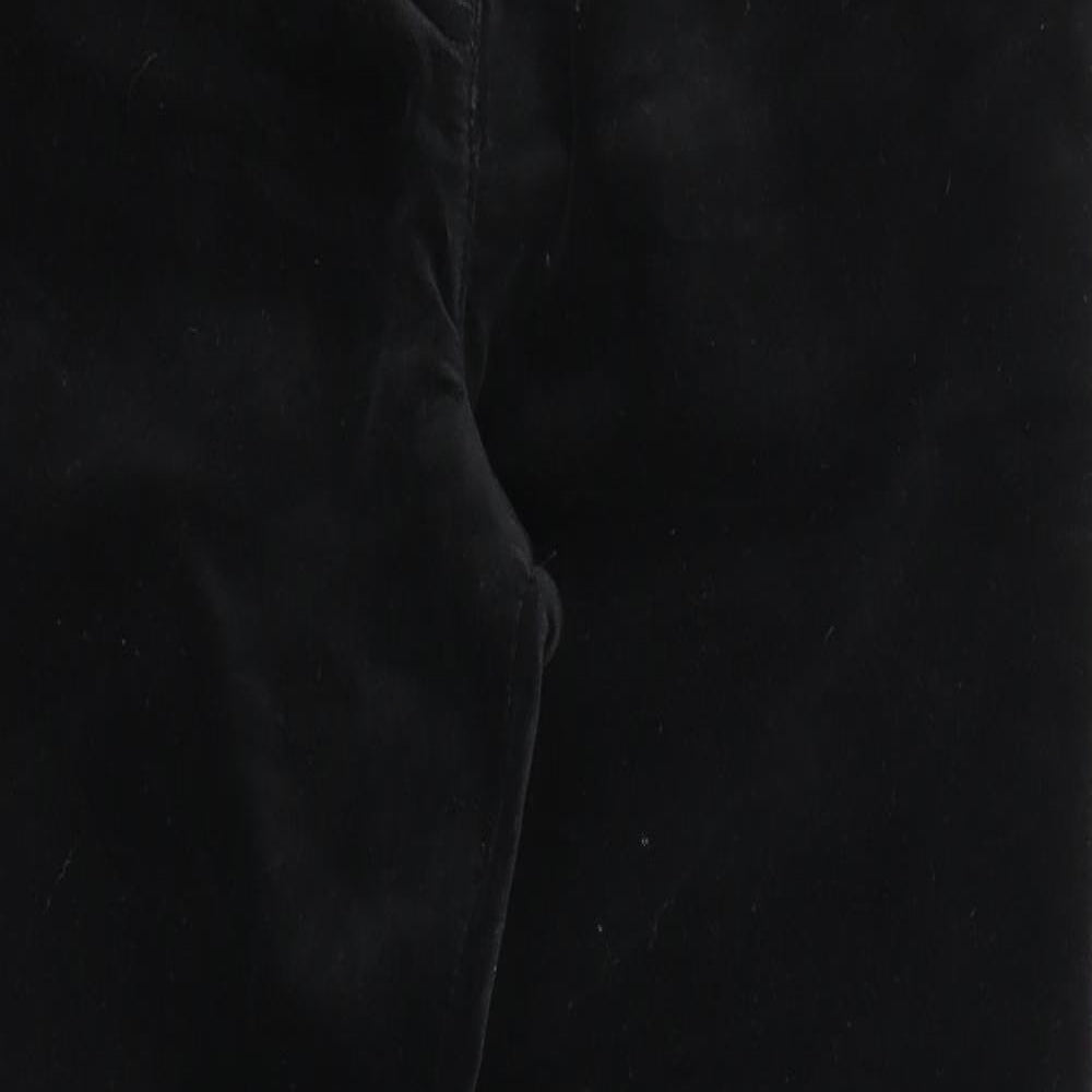 Marks and Spencer Womens Black Cotton Trousers Size 10 Regular Zip