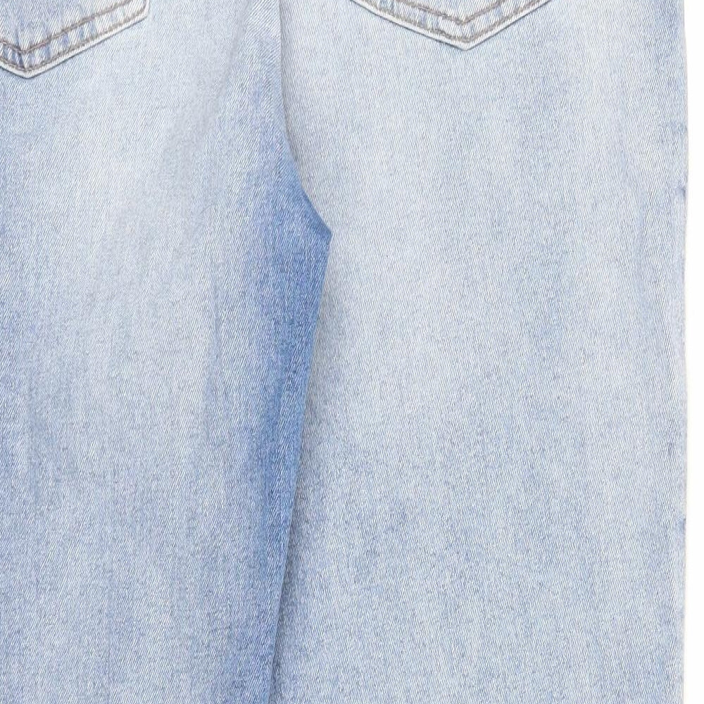 H&M Womens Blue Cotton Mom Jeans Size 20 Regular Zip