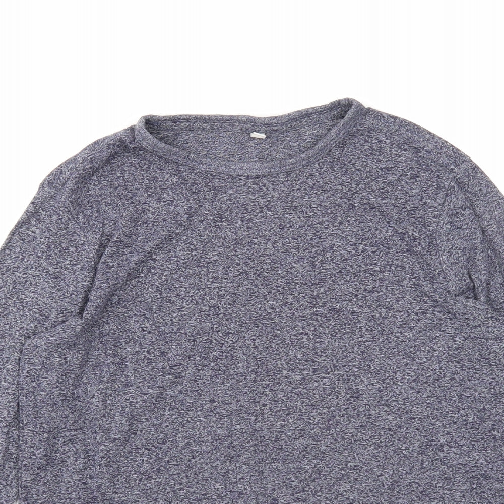 Marks and Spencer Boys Blue Cotton Basic T-Shirt Size 10-11 Years Round Neck Pullover