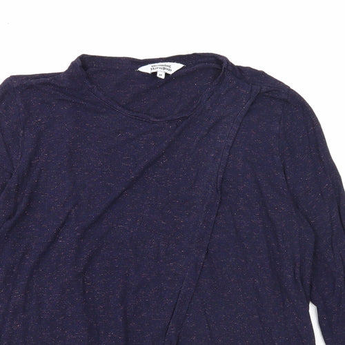 Blooming Marvellous Womens Blue Geometric Viscose Basic Blouse Size M Round Neck