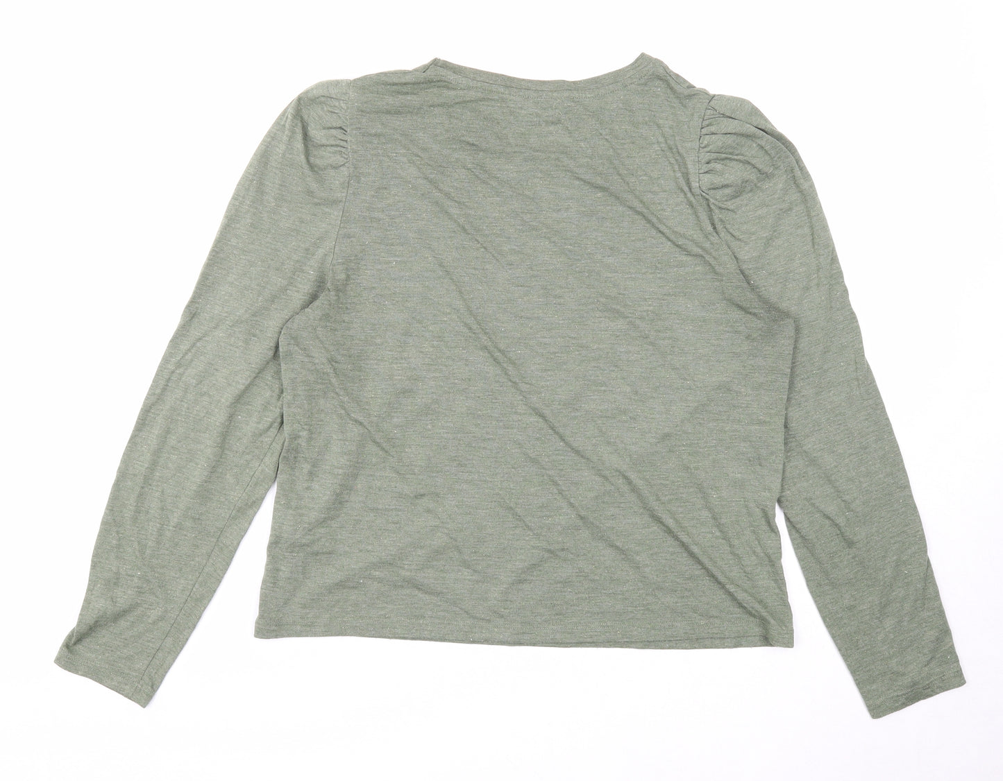 NEXT Womens Green Polyester Basic T-Shirt Size 14 Round Neck