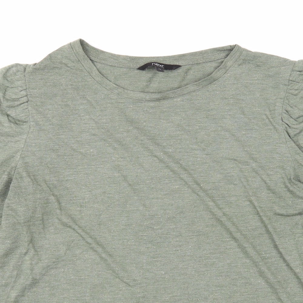 NEXT Womens Green Polyester Basic T-Shirt Size 14 Round Neck