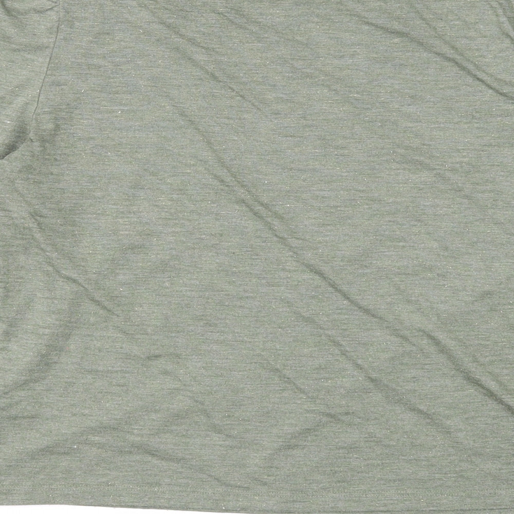 NEXT Womens Green Polyester Basic T-Shirt Size 14 Round Neck