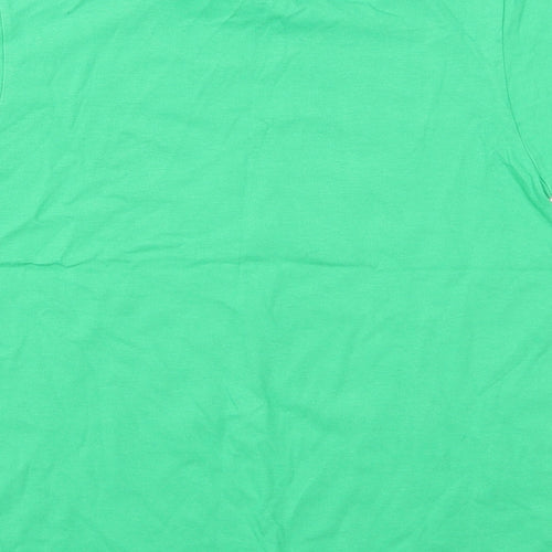 Gildan Boys Green Cotton Basic T-Shirt Size L Round Neck Pullover - Panda Dab