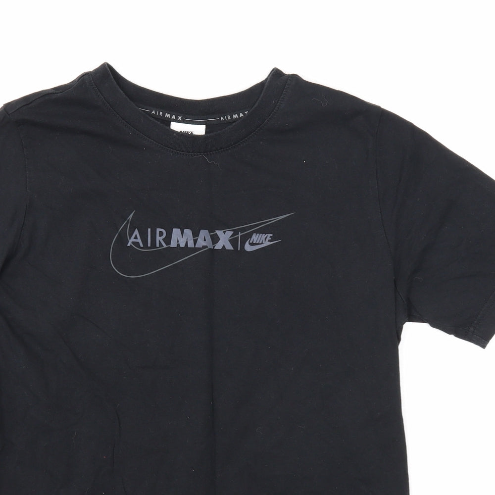 Nike Boys Black Cotton Basic T-Shirt Size XL Round Neck Pullover