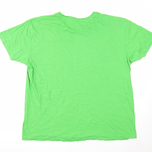 Daisy Street Womens Green Cotton Basic T-Shirt Size 16 Round Neck - Groovy Chick